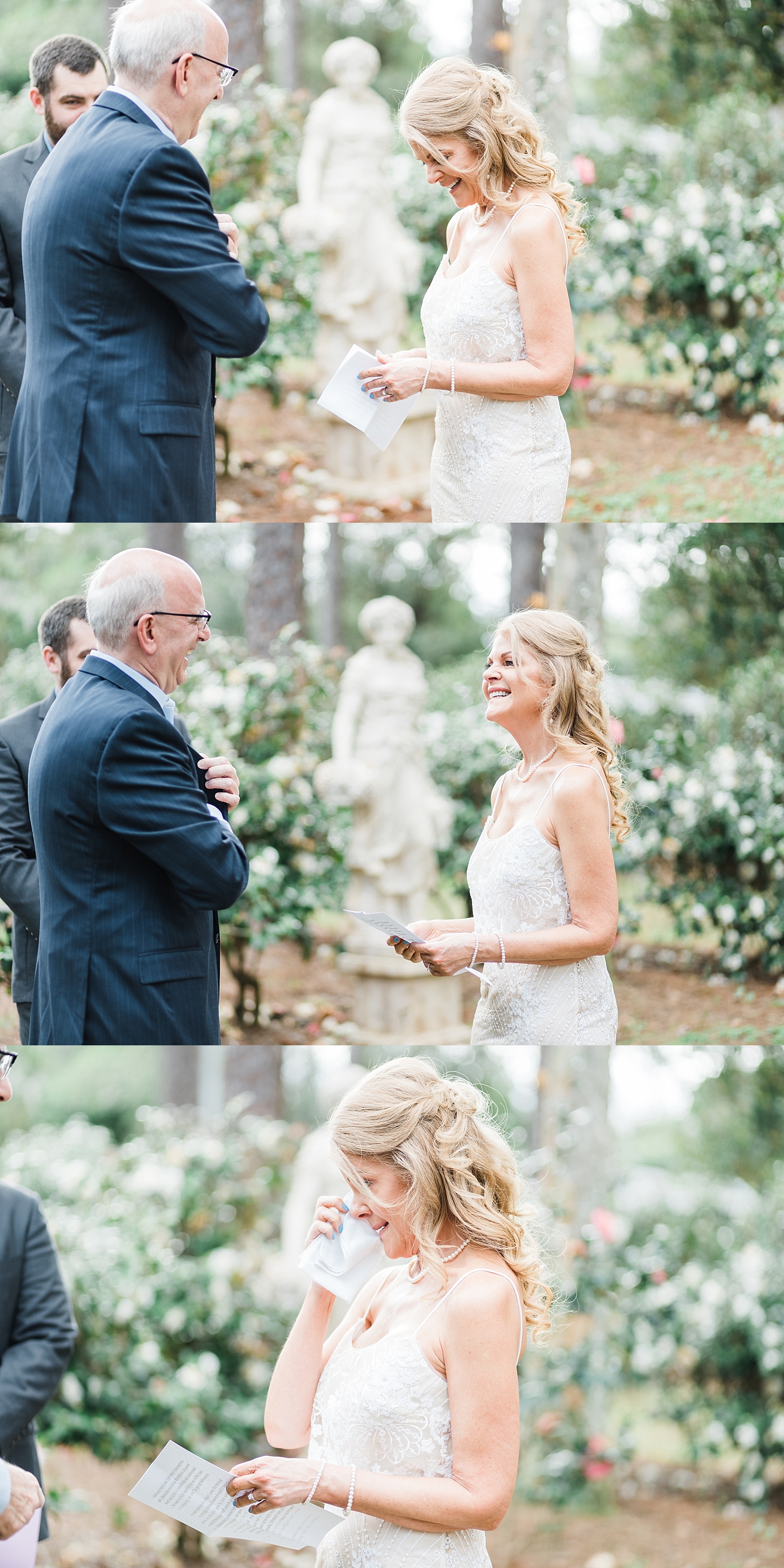 Bride tears up while reading wedding vows