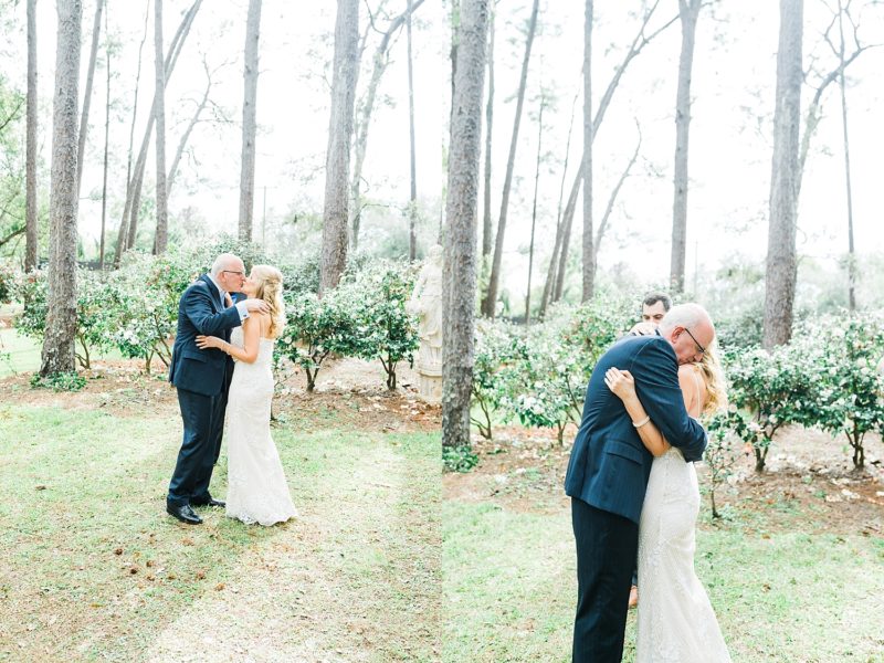 Bride and groom share their first kiss