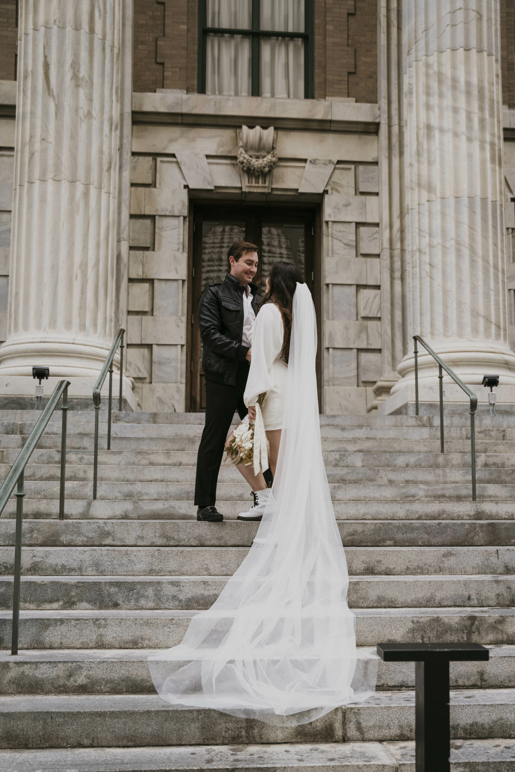 downtown tampa elopement with rooftop ceremony and pizza