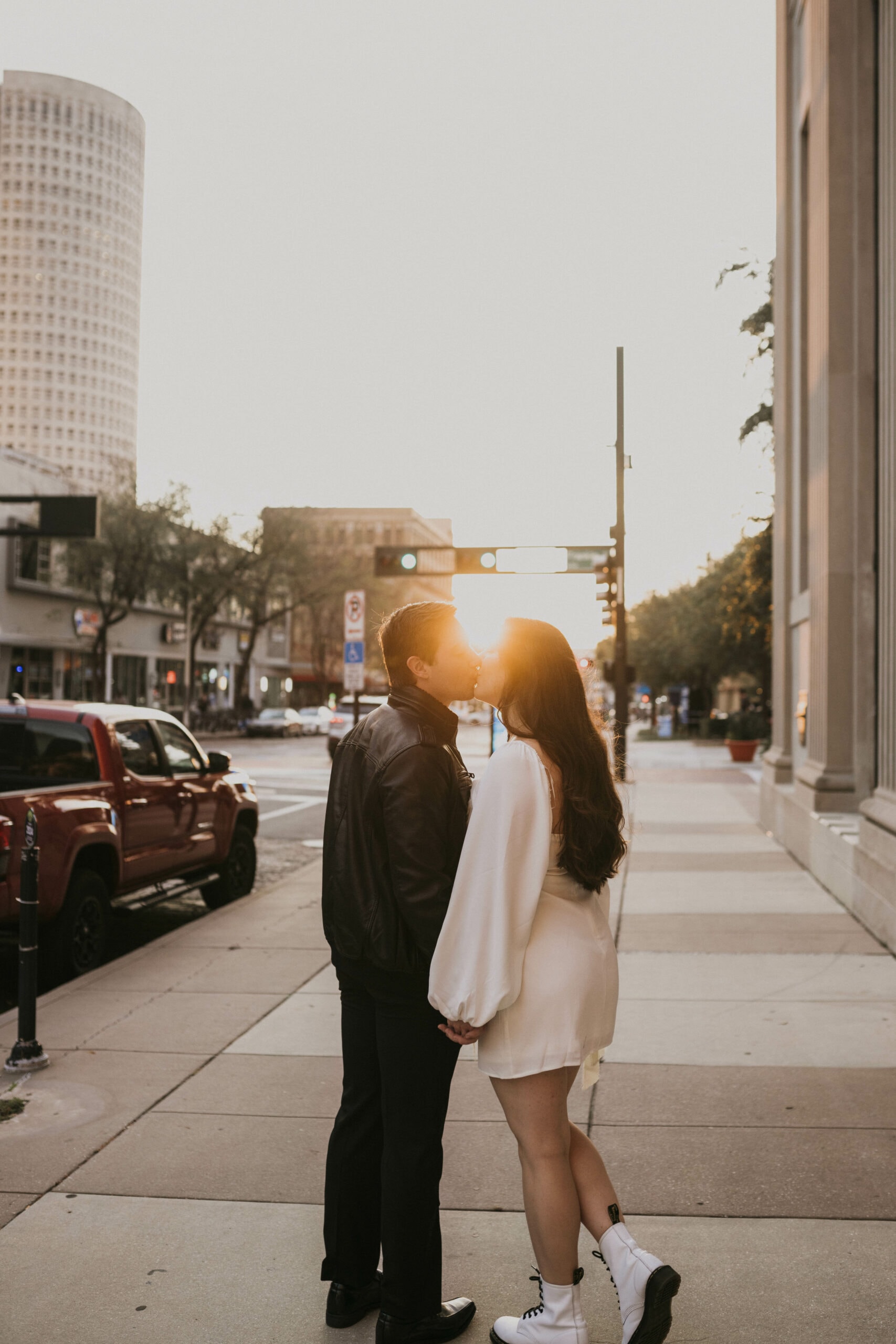 downtown tampa elopement with rooftop ceremony and pizza