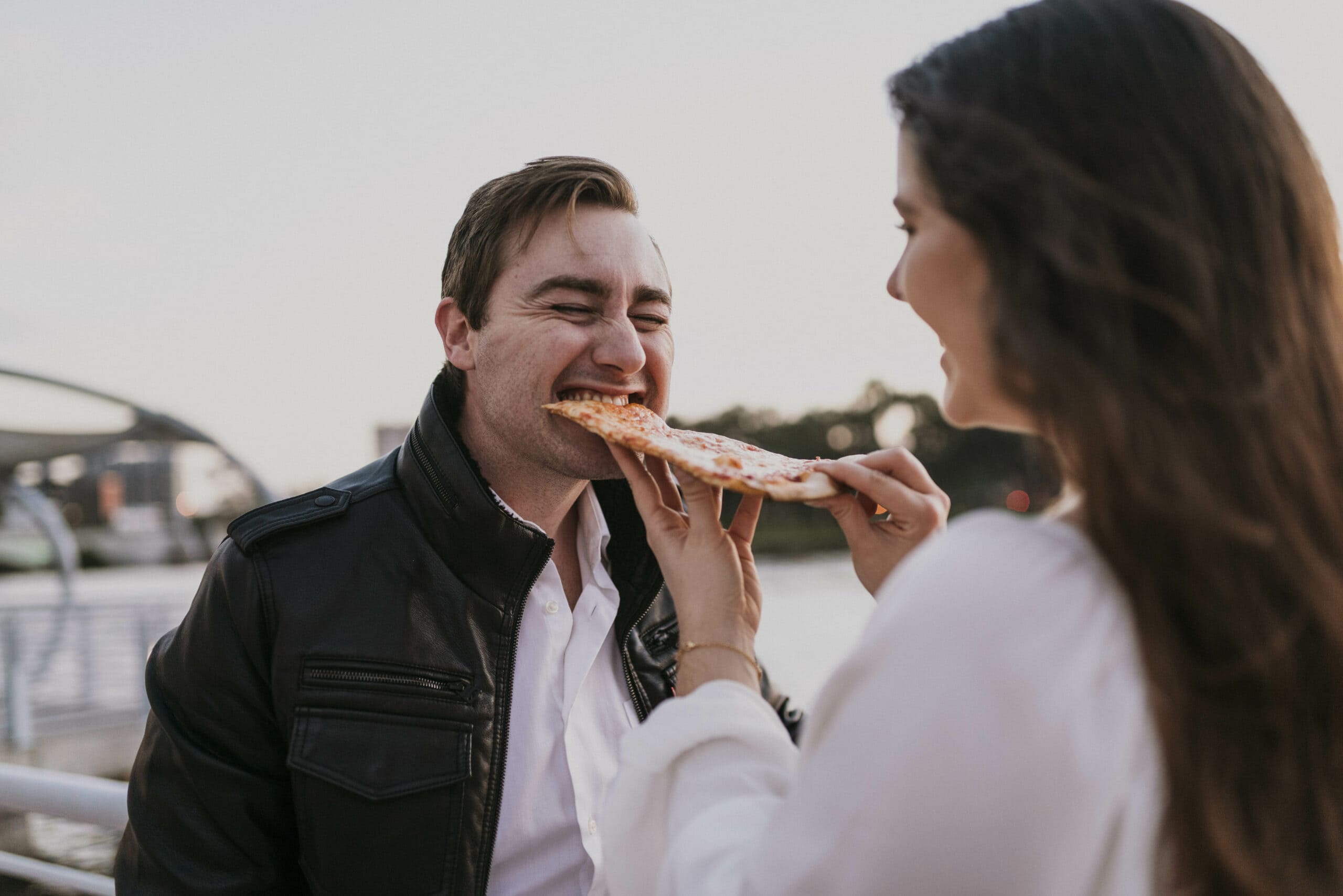 downtown tampa elopement with rooftop ceremony and pizza