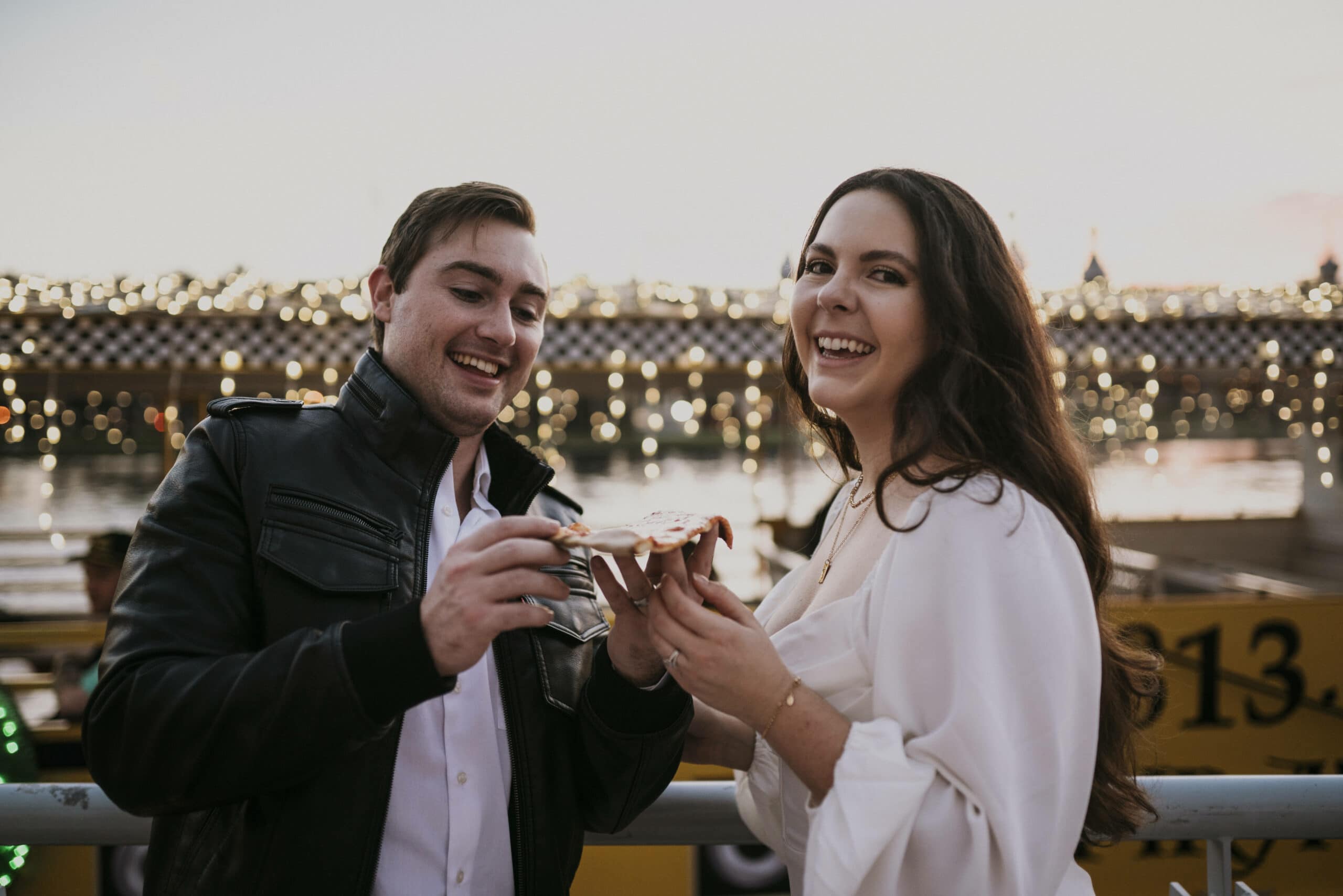 downtown tampa elopement with rooftop ceremony and pizza