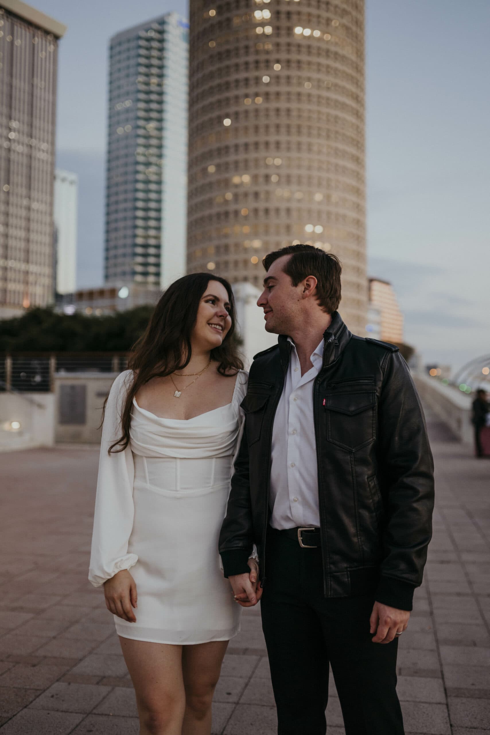 downtown tampa elopement with rooftop ceremony and pizza