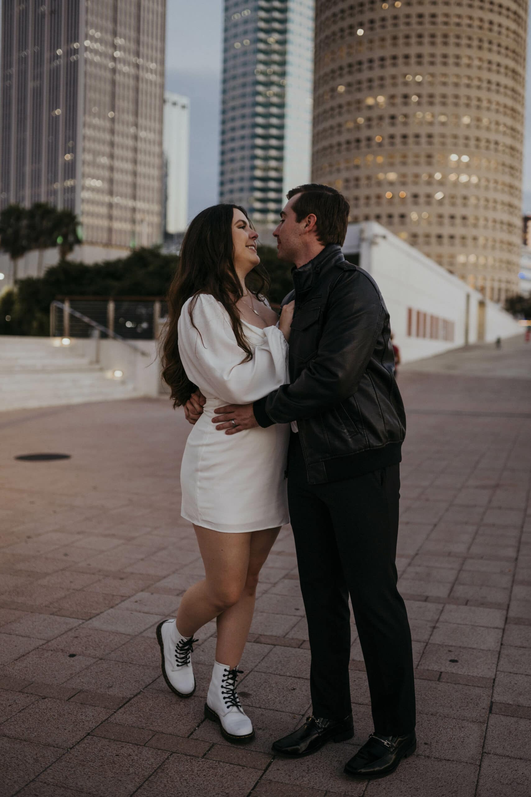 downtown tampa elopement with rooftop ceremony and pizza