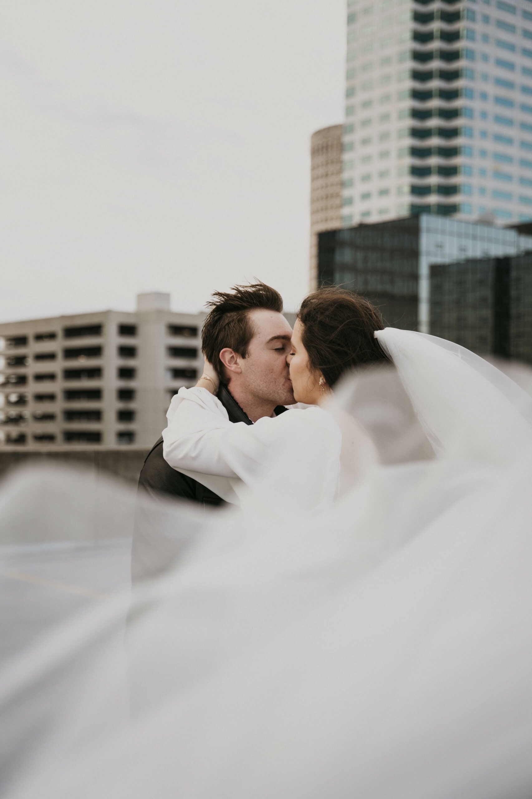 downtown tampa elopement with rooftop ceremony and pizza