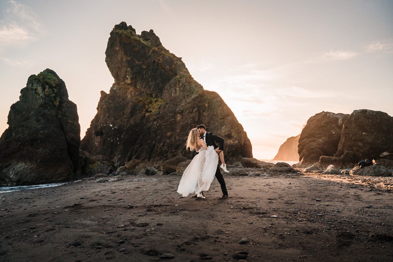 Ruby Beach elopement in olympic national park