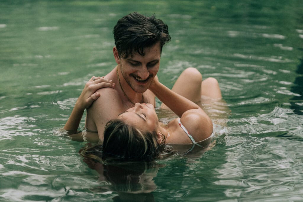 a couple swims in the weeki wachee springs