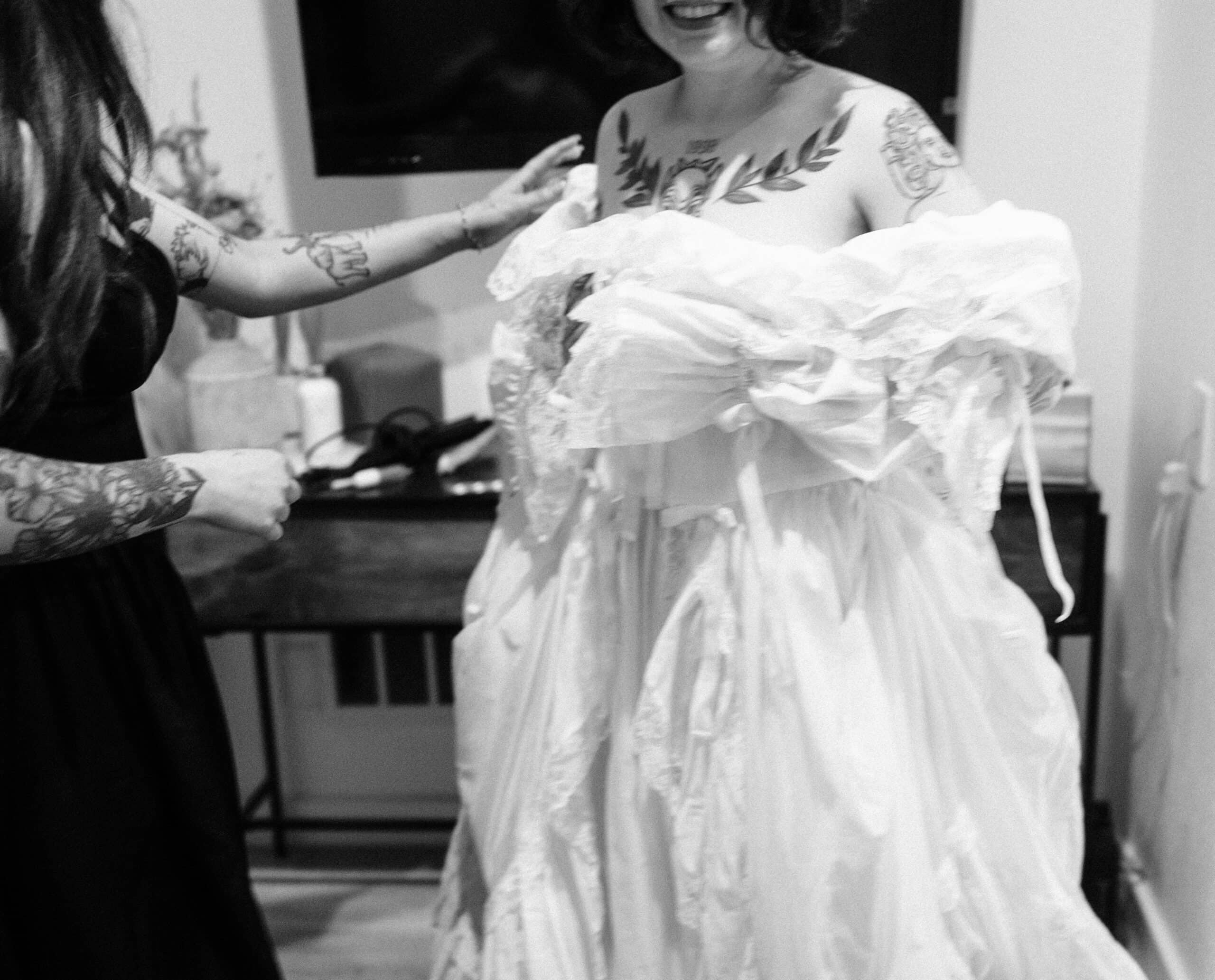 candid getting ready moment