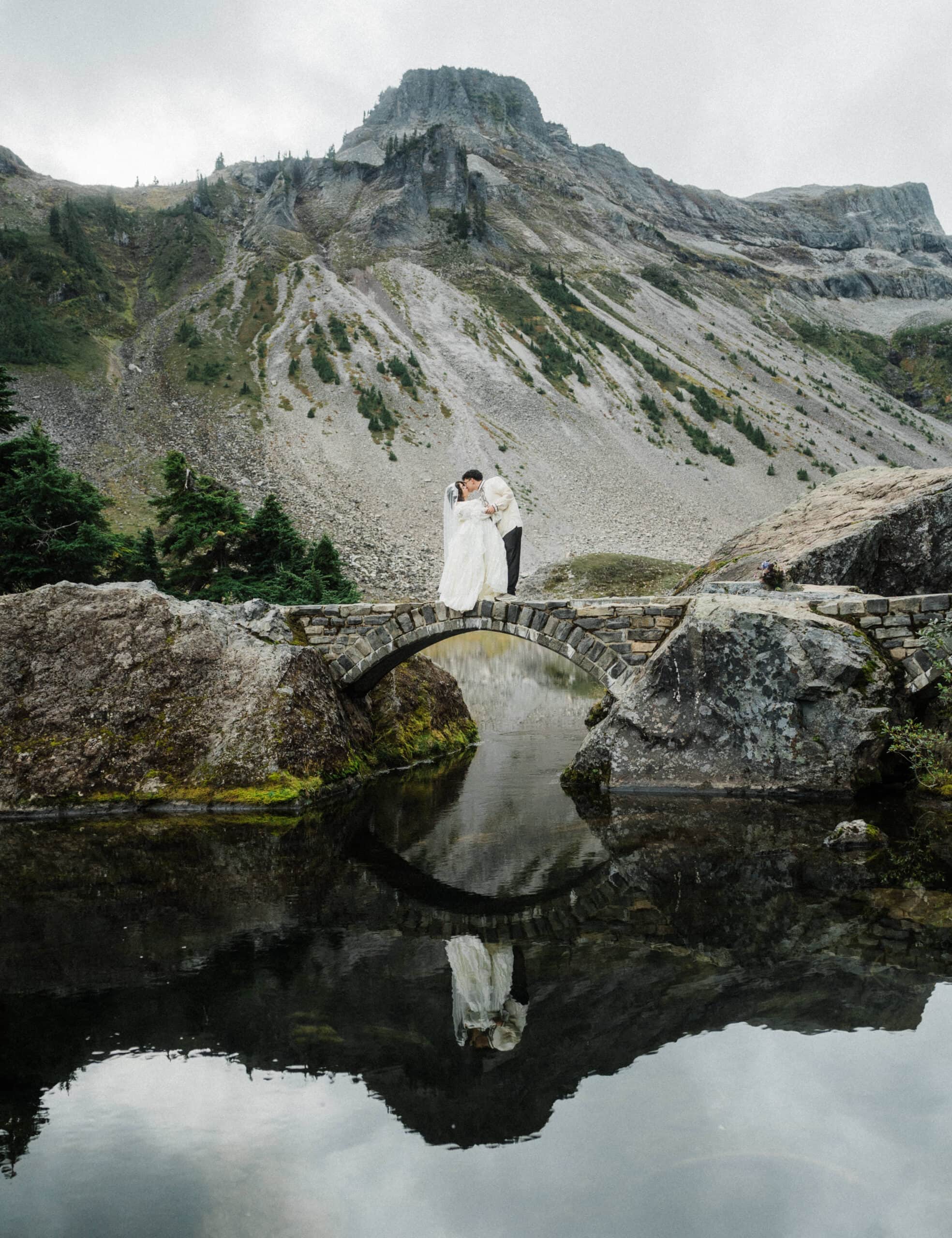 elopement couple during their artist point elopement in north cascades