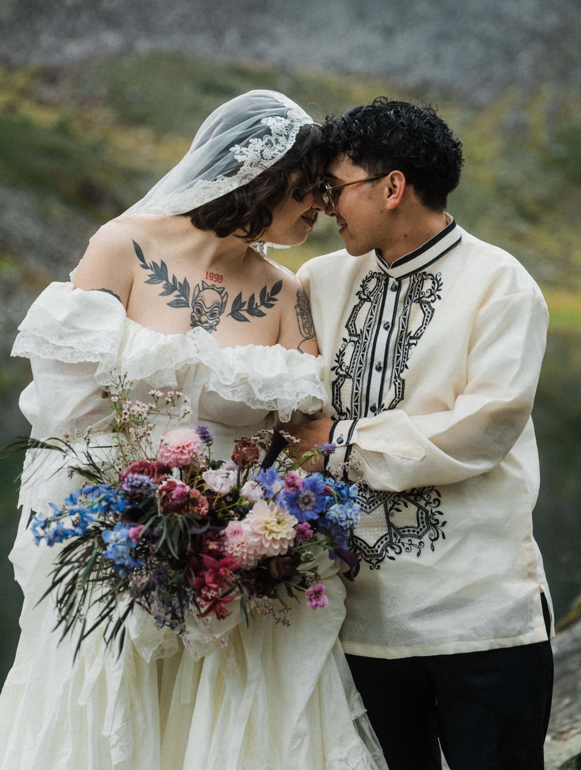 elopement couple during their artist point elopement in north cascades