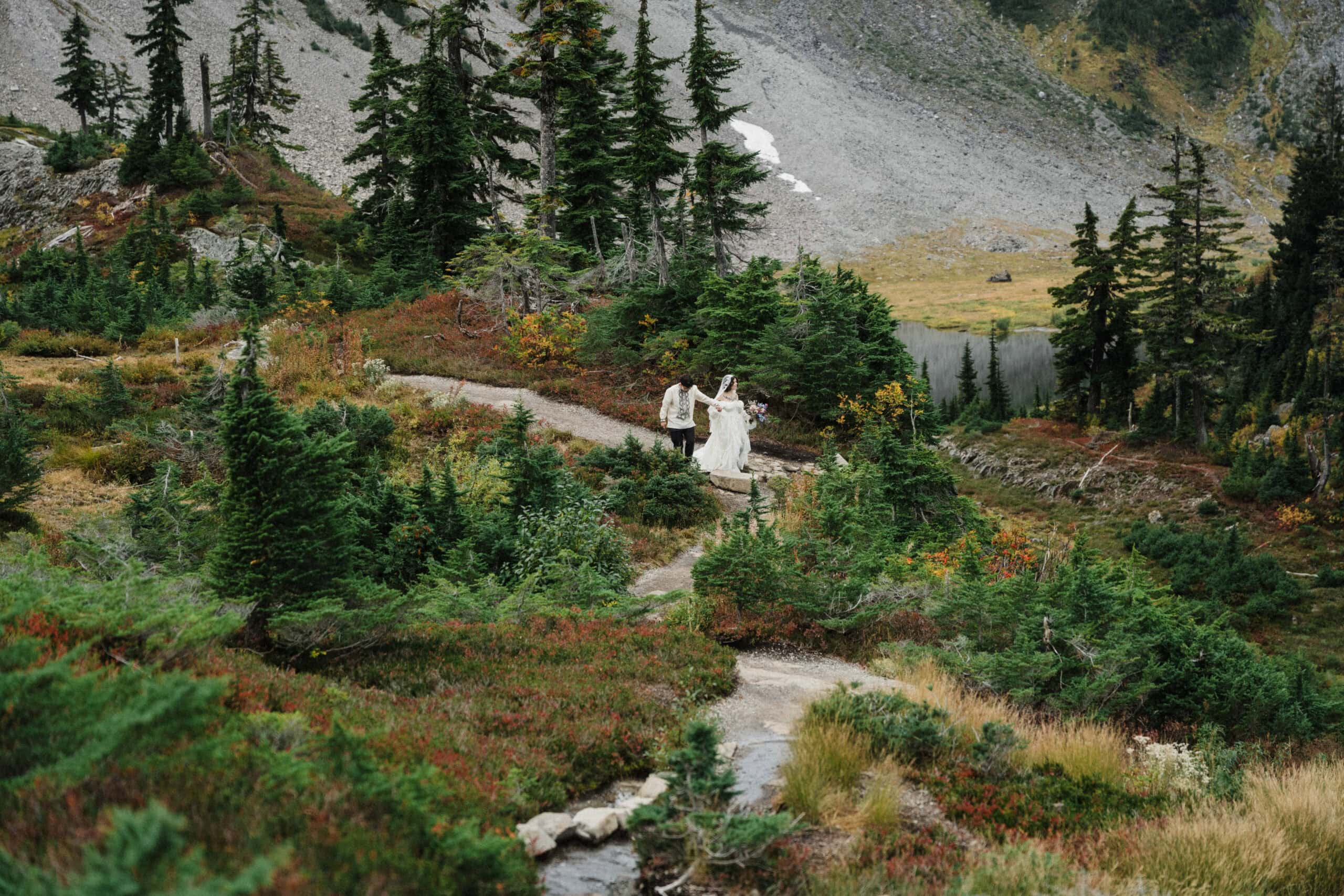elopement couple during their artist point elopement in north cascades